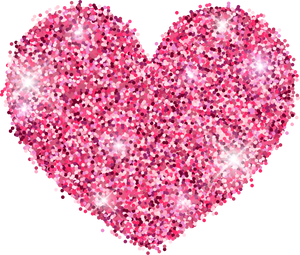 Glitter pink heart